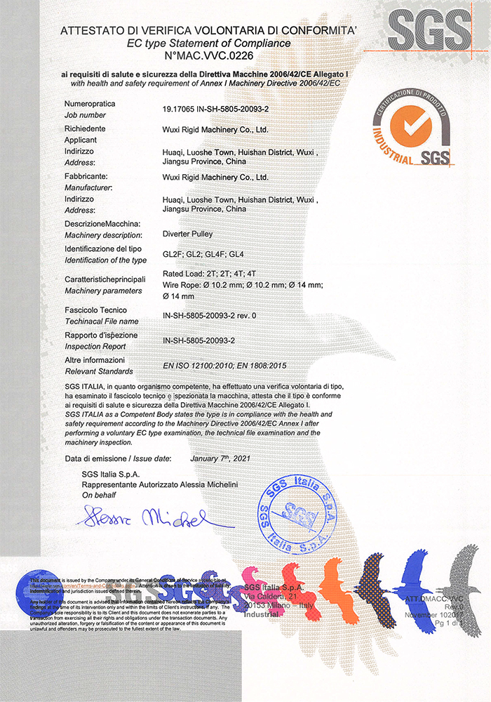 ការត្រឡប់វិញ្ញាបនបត្រ SGS CE MAC VVC.0226_IN-SH-5805-20093-2